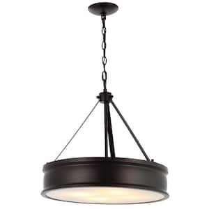 Camlyn 4-Watt 4-Light Black Pendant Light with Metal Shade