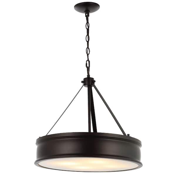 SAFAVIEH Camlyn 4-Watt 4-Light Black Pendant Light with Metal Shade