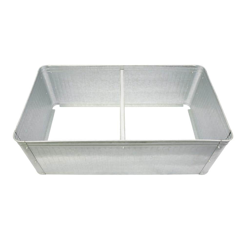 Vintage Galvanized Metal 40" Raised Garden Bed for Outdoor Spaces