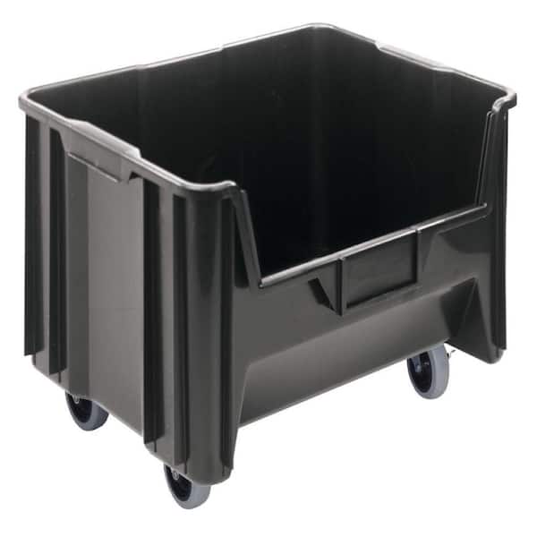 QUANTUM STORAGE SYSTEMS Heavy-Duty Giant Stack Mobile 16-Gal. Storage Tote in Red (3-Pack)