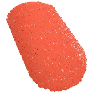 Bubbles 15 in. x 28 in. Non-Slip Oval Bathtub Mat in Solid Orange