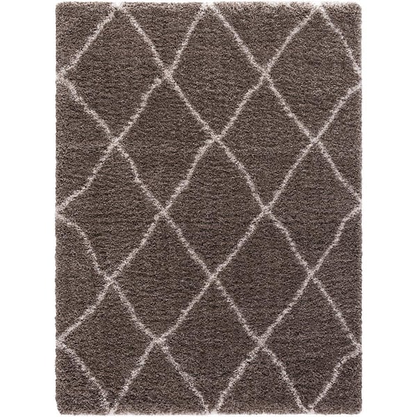 Ocean Shag Trellis Light Brown 3 ft. x 5 ft. Area Rug