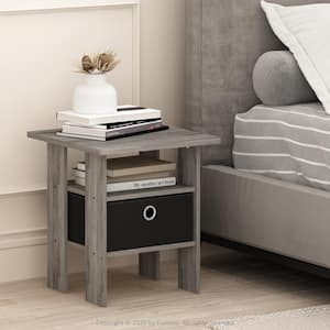 Home Living French Oak Grey Storage End Table (Set of 2)