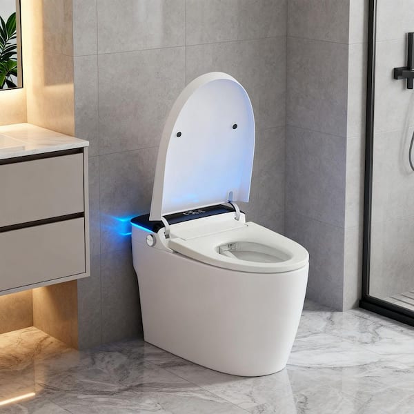 FUFU&GAGA Smart Elongated Bidet Toilet 1.28 GPF in White with