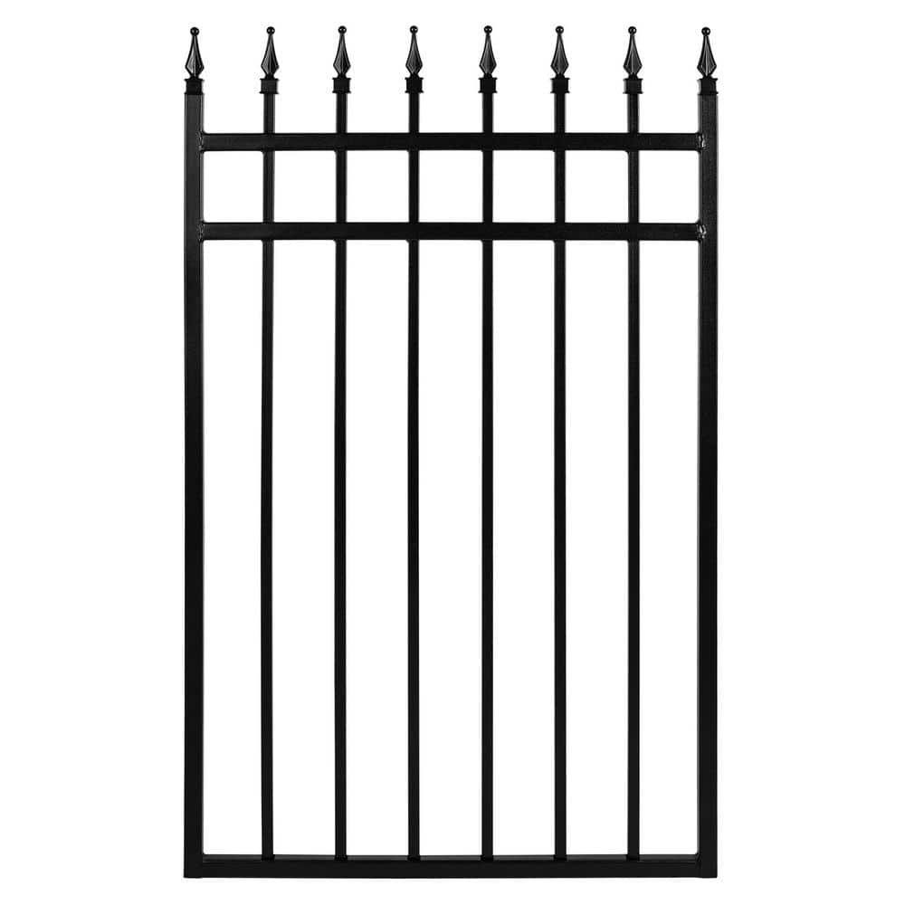 Black Iron Security Gate with Pointed Pickets, 46" x 33"