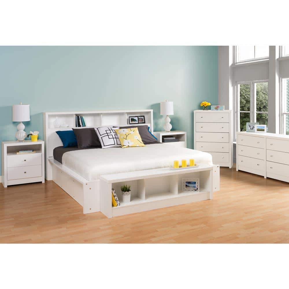 Cosmopolitan Chic White 2-Drawer Tall Nightstand with Chrome Knobs