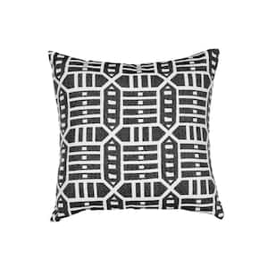 Roland Charcoal Square Outdoor Accent Throw Pillow