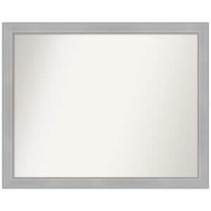 Vista Brushed Nickel Narrow 30.5 in. W x 24.5 in. H Rectangle Non-Beveled Framed Wall Mirror in Silver