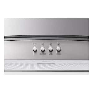 36 in. 400 CFM Curved Glass Island Mount Range Hood with Light in Stainless Steel