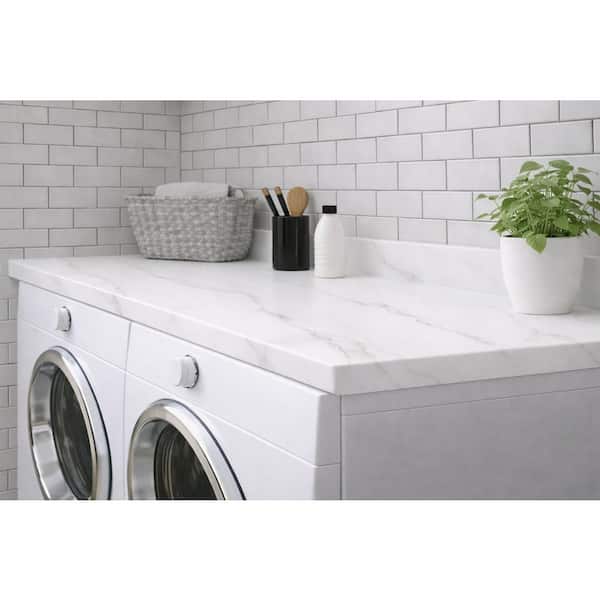 4 ft. Solid Surface Countertop in Carrara Emporio with Scratch Resistance