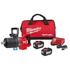 M18 FUEL 18-Volt Lithium-Ion Brushless Cordless 1 in. Impact Wrench with D-Handle Kit with Two 12.0 Ah Batteries