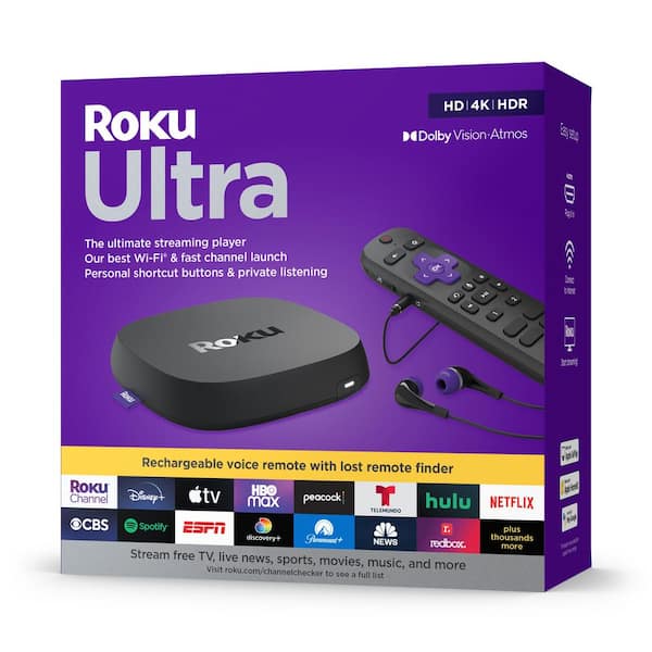 Roku Ultra 2022 4K,HDR,Dolby Vision Streaming Device and Roku Voice Remote Pro