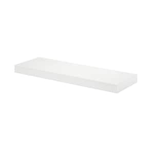 BIG BOY BASIC 35.5 in. W x 8 in. D x 1.5 in. White MDF Floating Decorative Wall Shelf with Brackets