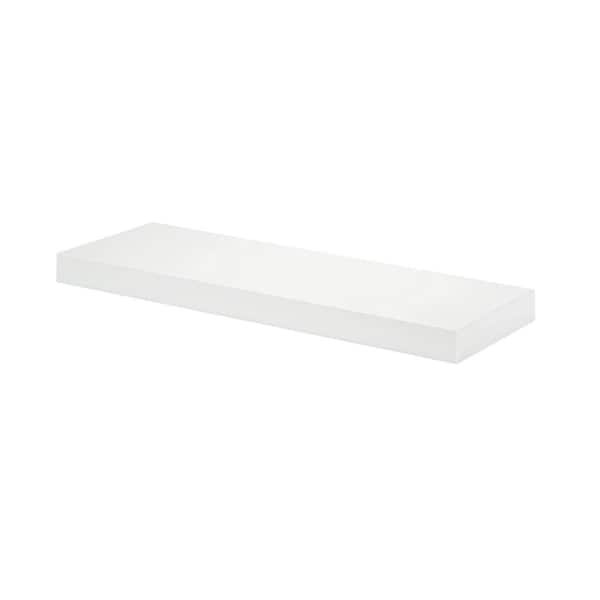 Dolle BIG BOY BASIC 35.5 in. W x 8 in. D x 1.5 in. White MDF Floating Decorative Wall Shelf with Brackets