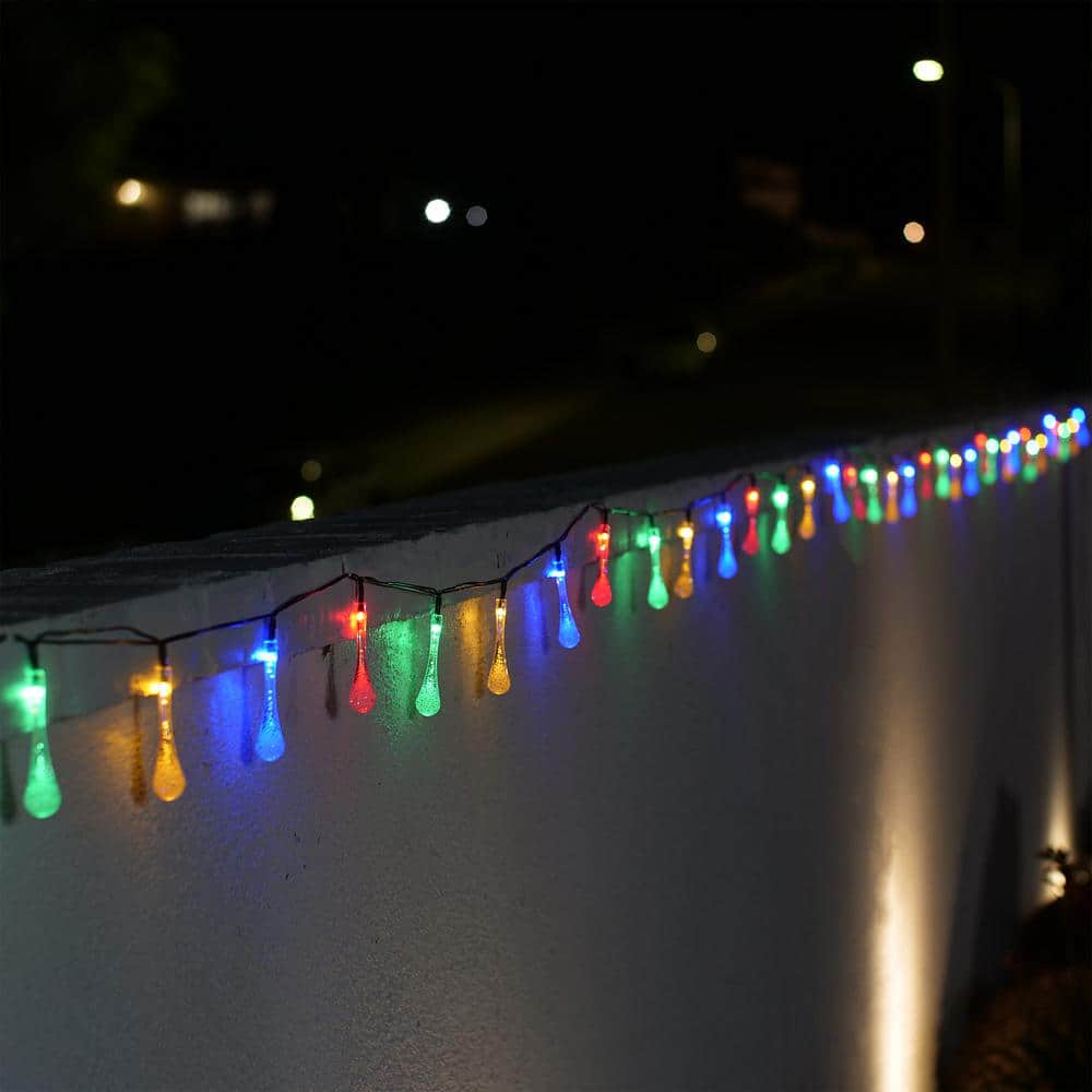 228" Multi-Color Solar Powered Teardrop LED String Lights