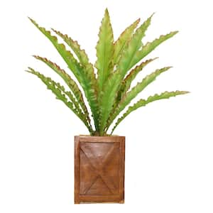 68 in. The Mod Greenhouse Green Artificial Agave Tree in Black Pot Filler  Base