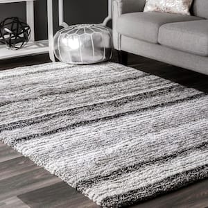 Drey Ombre Shag Gray Multi 10 ft. x 14 ft. Area Rug