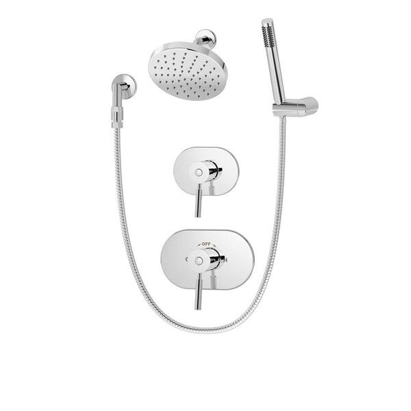 Symmons Sereno 1-Spray Hand Shower and Shower Head Combo Kit in Chrome (Valve Included)