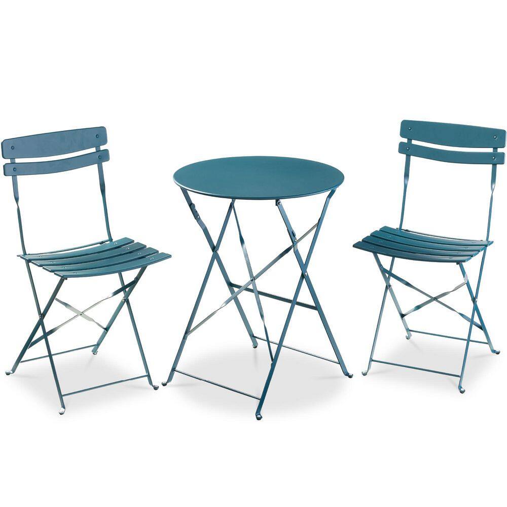 3-Piece Patio Set of Folding Patio Table and Chairs Patio Bistro Set Folding Furniture Sets Green price history on PriceWatchPro