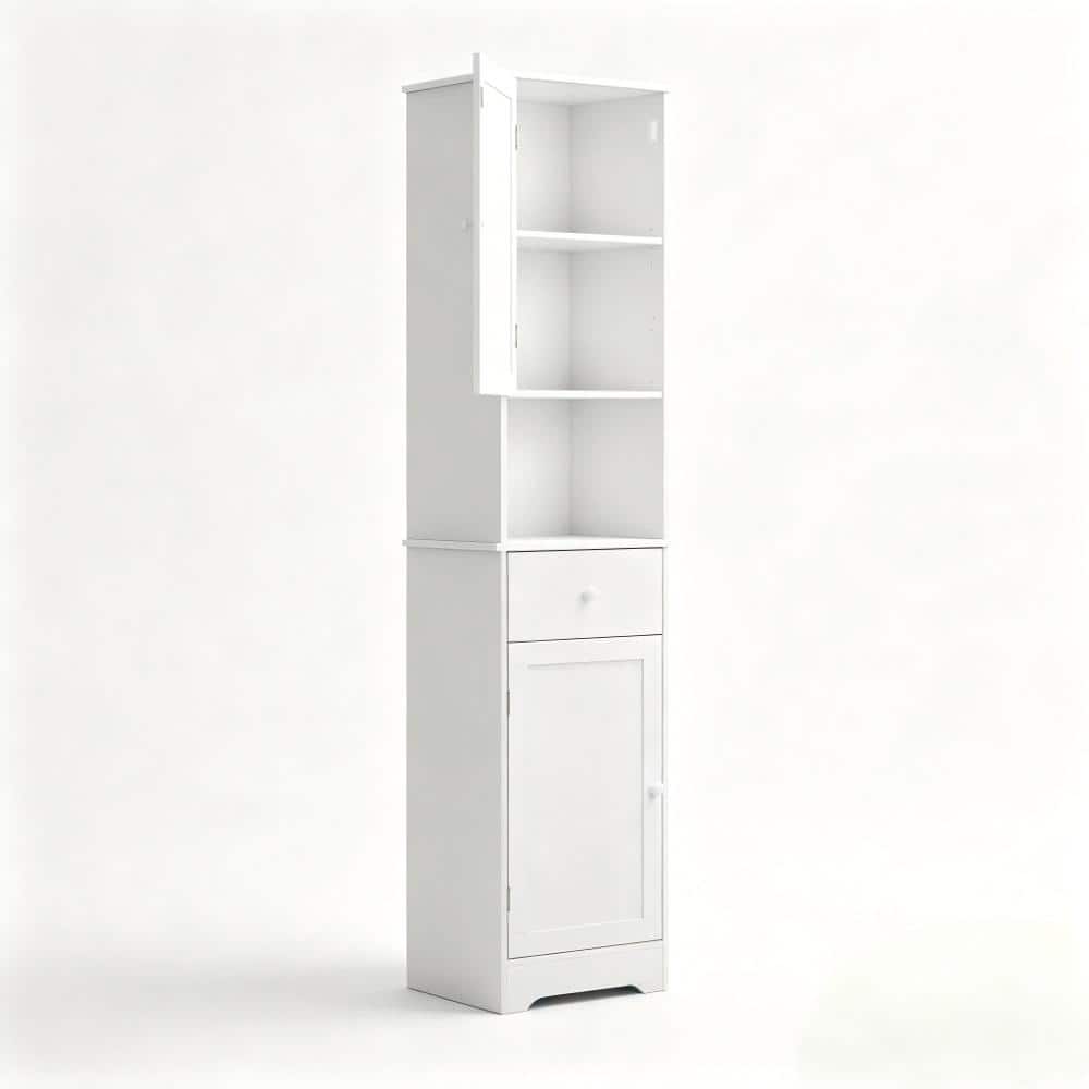 14.9 in. W x 11.4 in. D x 63.3 in. H White Linen Cabinet price history on PriceWatchPro
