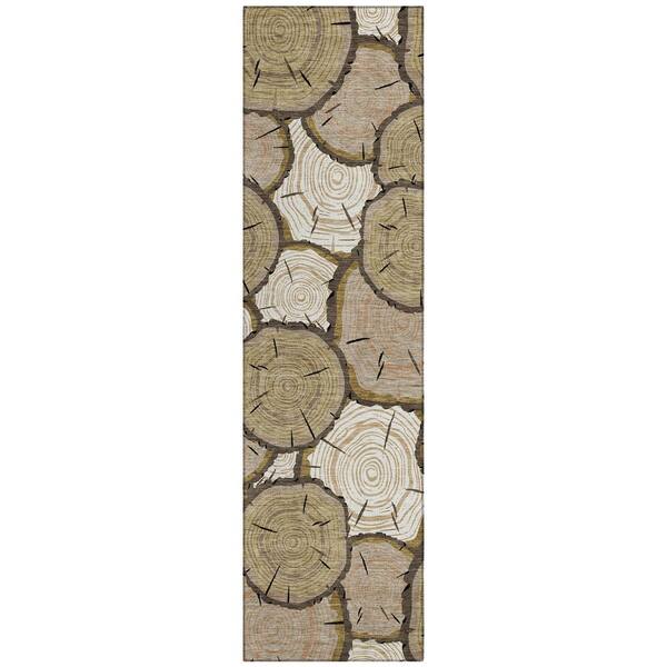 Chantille Machine Washable Indoor/Outdoor Abstract ACN2832 Honey 2 ft. x 7 ft. Runner Rug