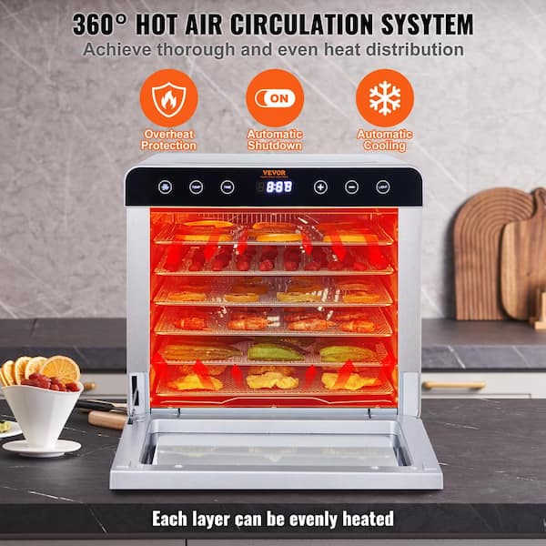 VEVOR Food Dehydrator Machine 5-Tray Fruit Black Dehydrator 300W Electric Food  Dryer SPFG50548300WWHRPV1 - The Home Depot