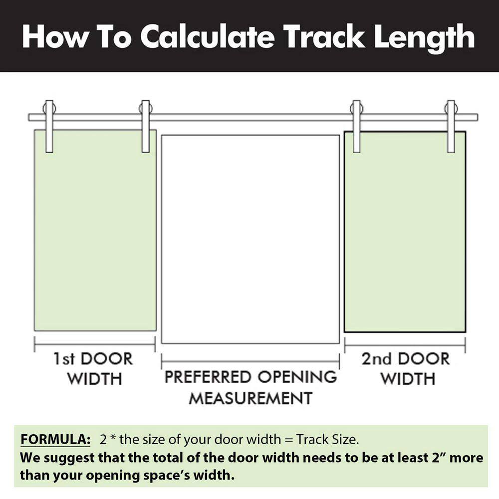 Black Rustic Double Door Sliding Barn Hardware Kit, 4.5ft Track