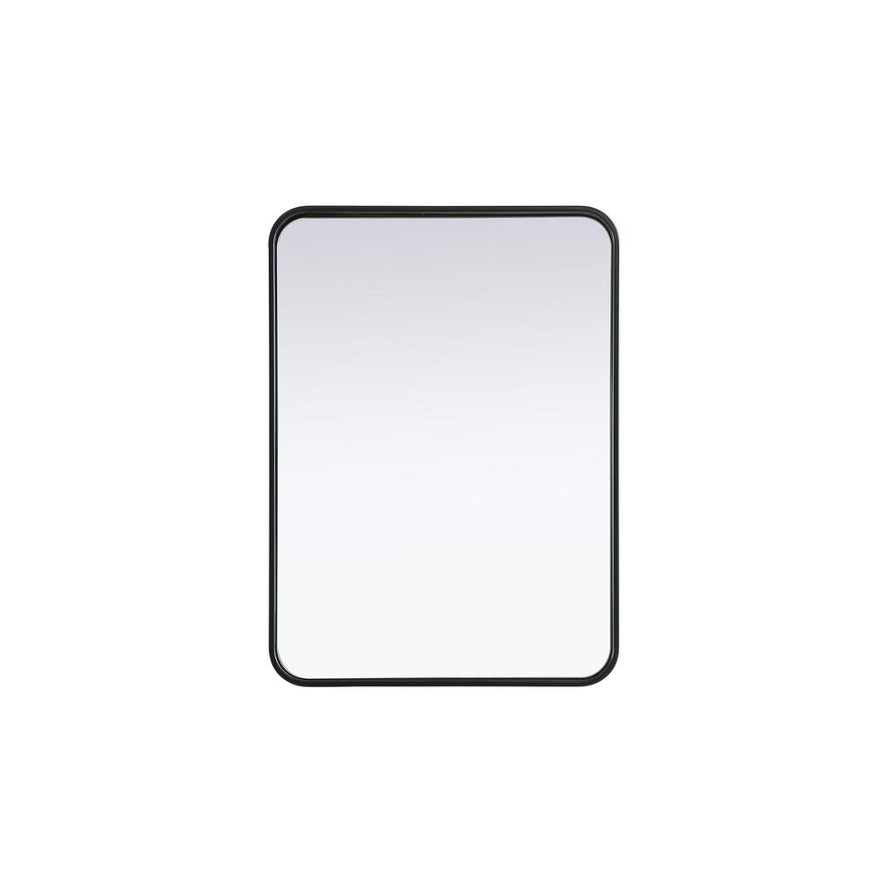 Timeless Home Black 22 in. W x 30 in. H Contour Wall Mirror