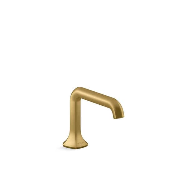 KOHLER Occasion Bathroom Sink Faucet Spout with Straight Design in Vibrant Brushed Moderne Brass