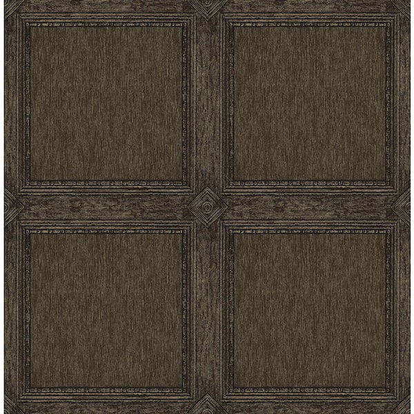 Moorland Dark Brown Wood Panel Wallpaper Sample