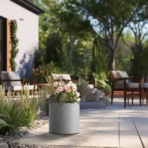 Lightweight 10 in. W. x 10 in. Stone Finish Extra Large Tall Round Concrete Plant Pot/Planter for Indoor and Outdoor