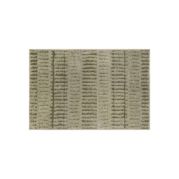 Vertical Dash Power Loomed Soft Shag High-Low Indoor 2 ft. x 3 ft. Green Area Rug