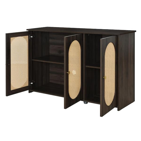 COWLOWN 48.8 in. W x 15.7 in. D x 32.3 in. H Bathroom Brown Linen Cabinet