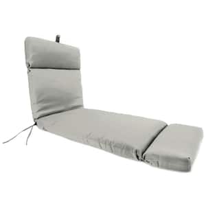 Sunbrella 72 in. x 22 in. Canvas Granite Grey Solid Rectangular French Edge Outdoor Chaise Lounge Cushion
