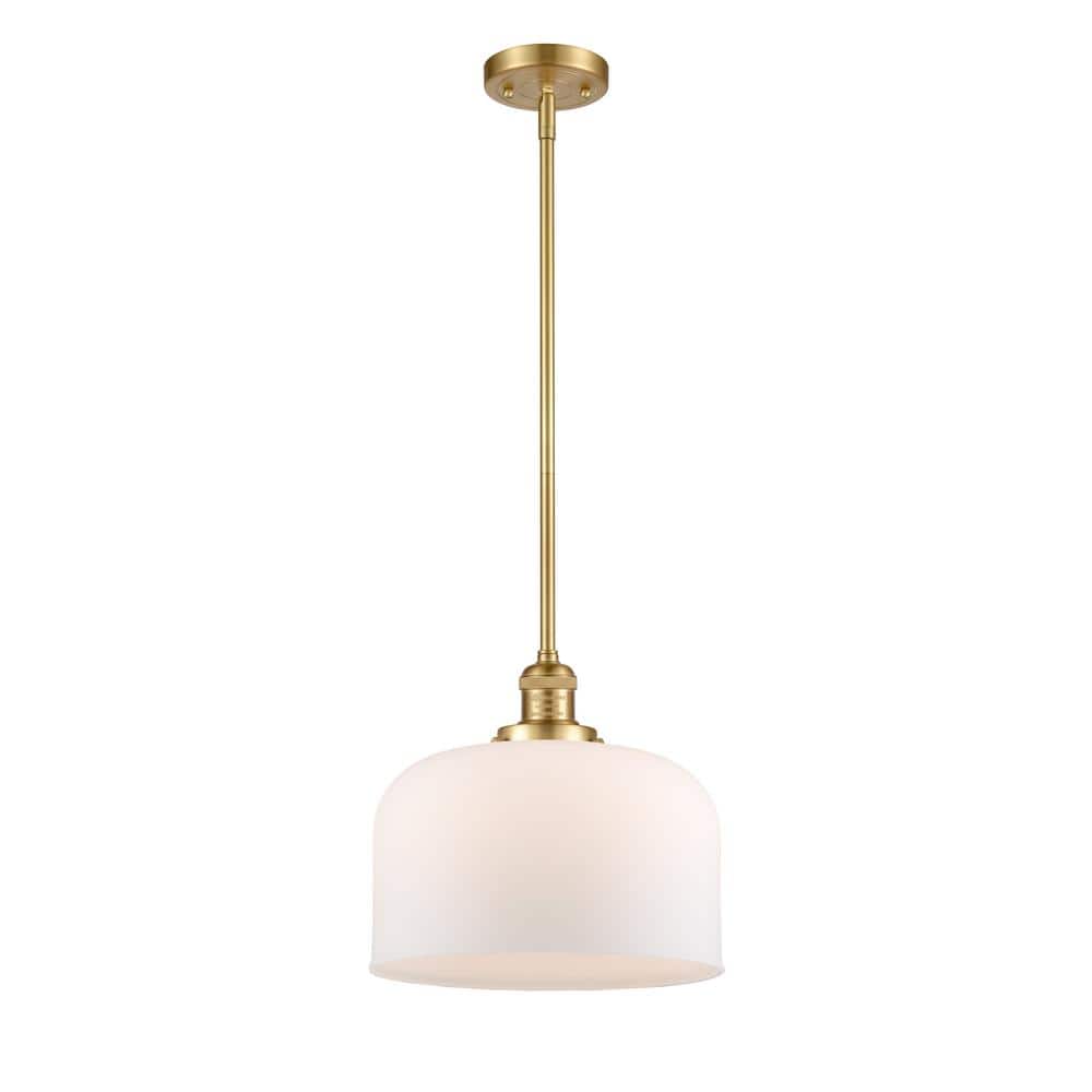 Satin Gold Mini Pendant with Matte White Glass Shade