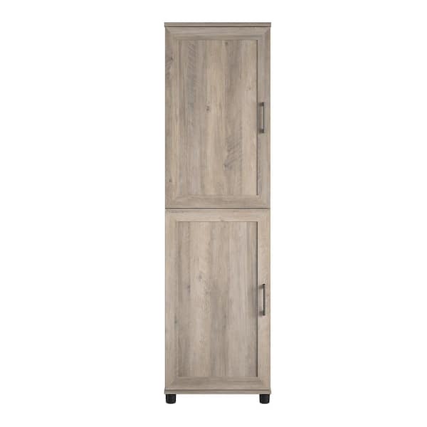 SystemBuild Evolution Hobart Gray Oak 2-Door Kitchen Pantry Cabinet