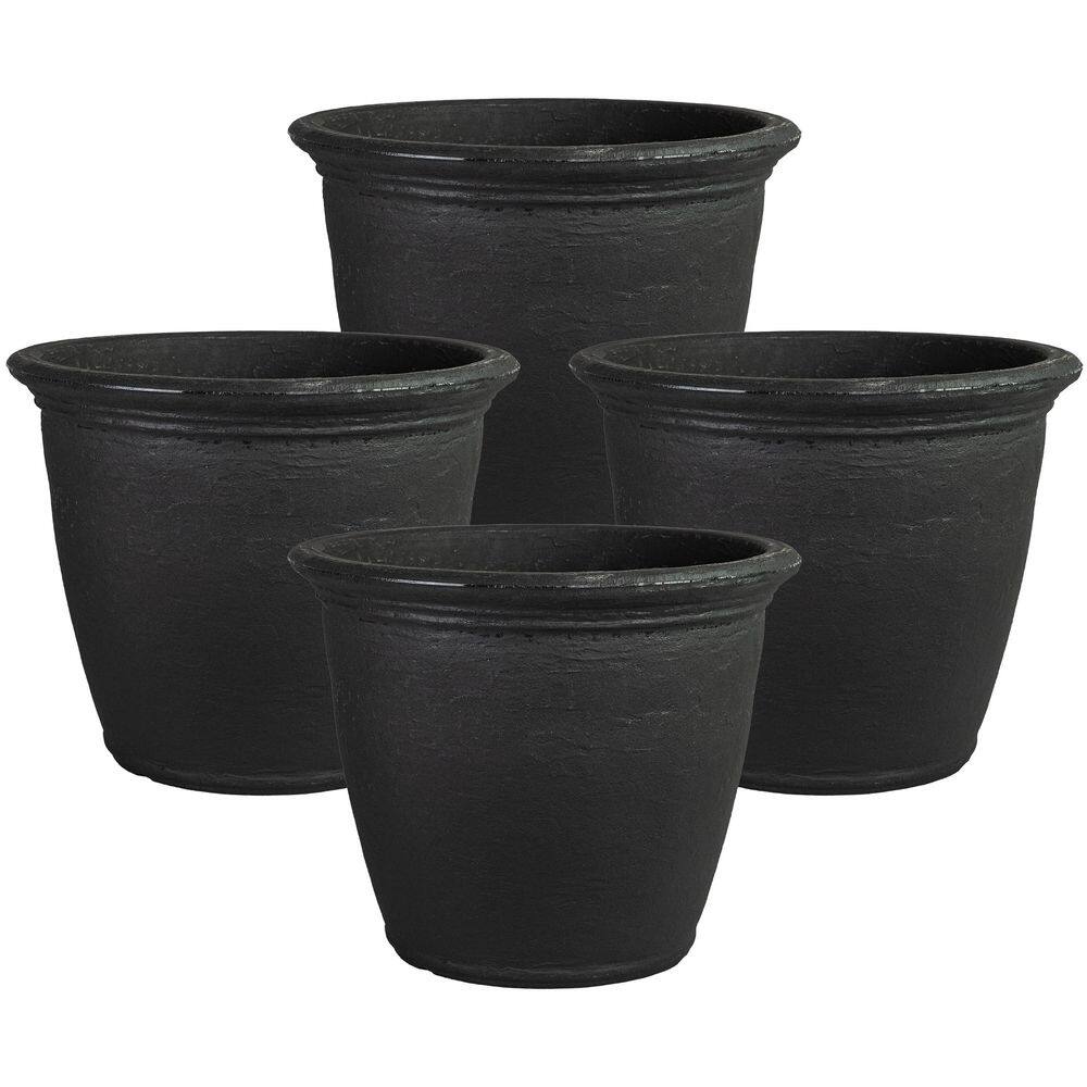アンジェリカ　sp Sunnydaze Anjelica 14 Gal. Dual-Wall Matte Black Indoor/Outdoor