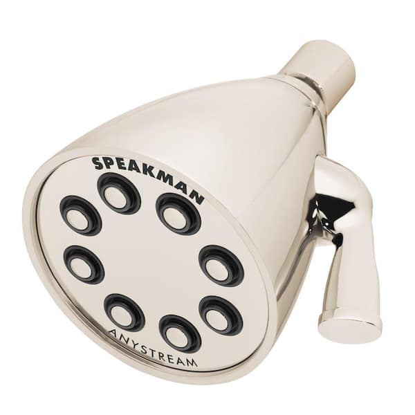 Speakman Icon 3-Spray Patterns with 1.75 GPM 3.63 in. Wall Mount Fixed Shower Head with Anystream Technology in Polished Nickel