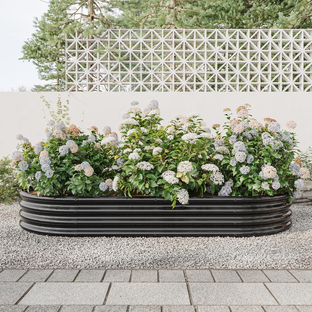 88.98 in. L x 44.68 in. W x 11.42 in. H Black Oval Large Metal Individual P
