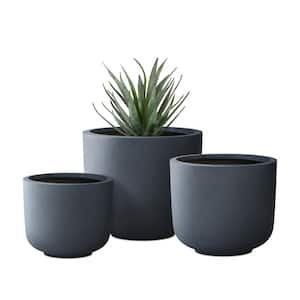 PLANTARA 14 in. D Round Concrete planter with Drainage Hole, Outdoor Flower  pot, Modern Planter pot for Garden PA050B-8021-2 - The Home Depot