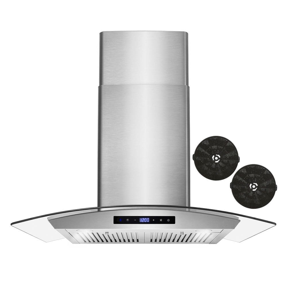 30 in. Vista Collection 380 CFM Ductless Wall Mount Range Hood, Touch Controls, LED Lights, Stainless Steel