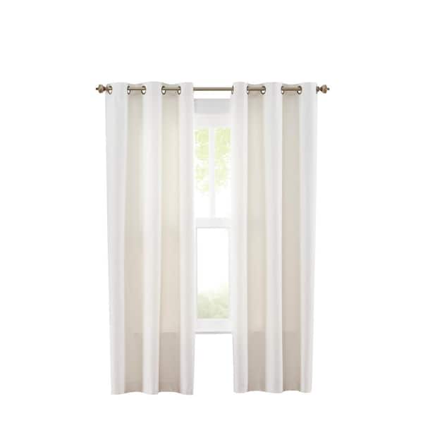 Prelude Natural Polyester Smooth 40 in. W x 84 in. L Grommet Indoor Room Darkening Curtain (Single Panel)