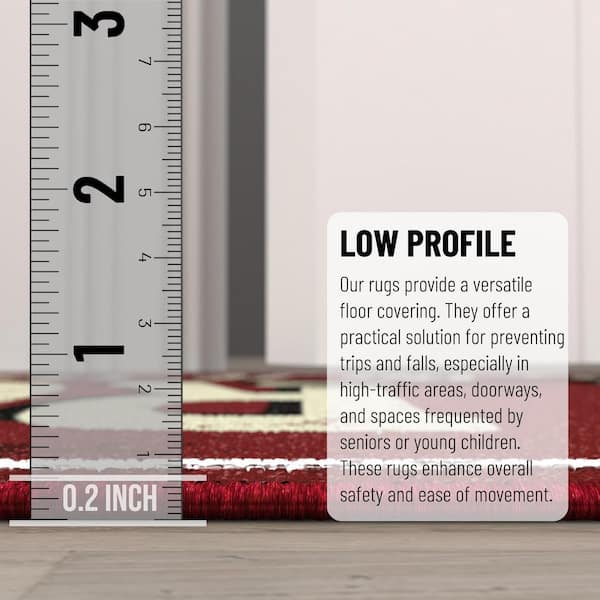 Ottomanson Laundry Collection Non-Slip Rubberback 2x5 Laundry Room