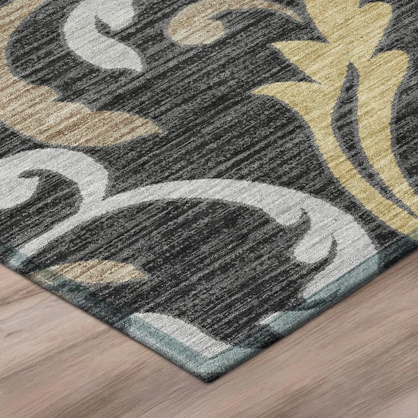 Chantille Machine Washable Indoor/Outdoor Abstract ACN3102 Black 5 ft. x 7 ft. 6 in. Area Rug