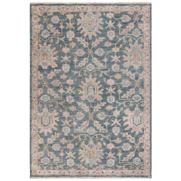 Samarkand 6 ft. x 9 ft. Blue/Beige Oriental Area Rug