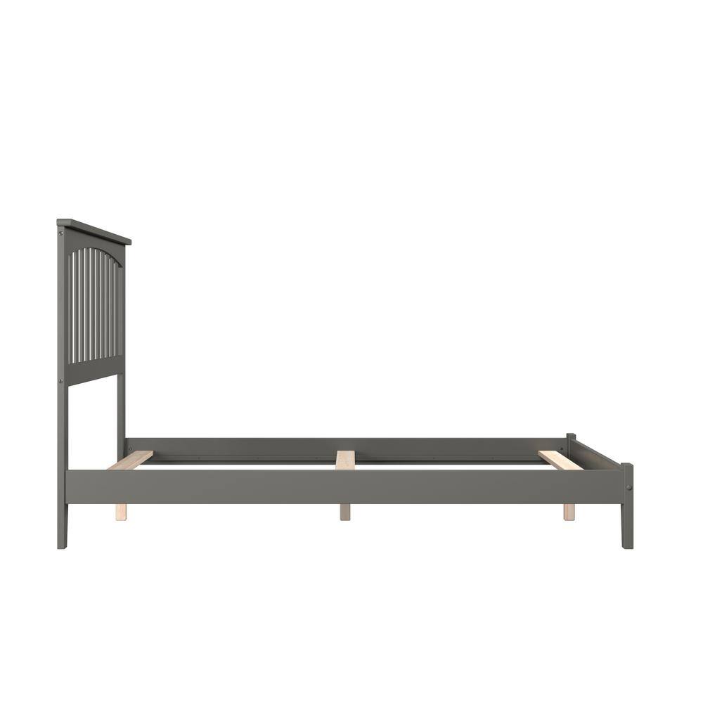 Mission Full Size Gray Wood Bed with Headboard and Slats