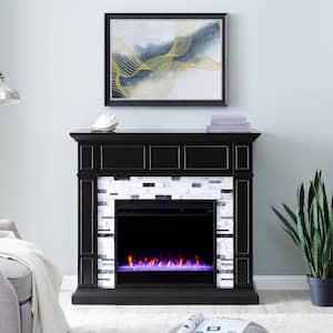 Etta Color Changing 46 in. Electric Fireplace in Black with White and Gray