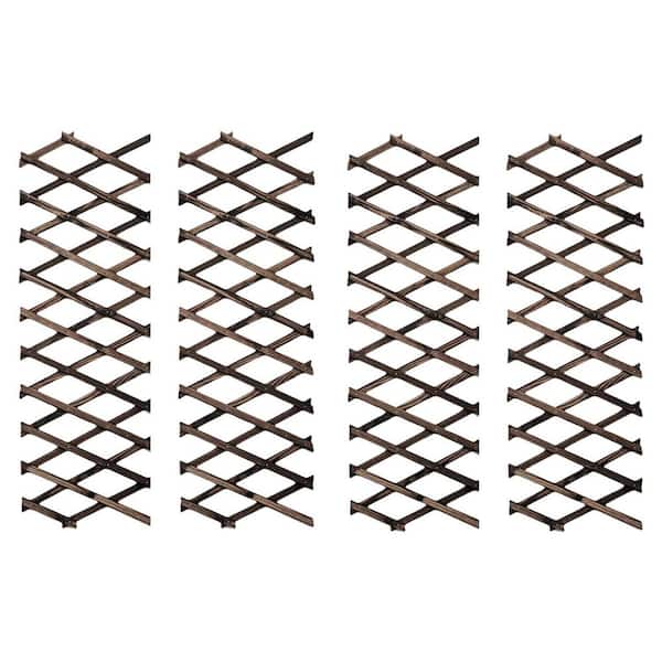 68 in. Wooden Lattice Expandable Trellis for Climbing Plants Outdoor Indoor Wall Fence Decor 4 Pack