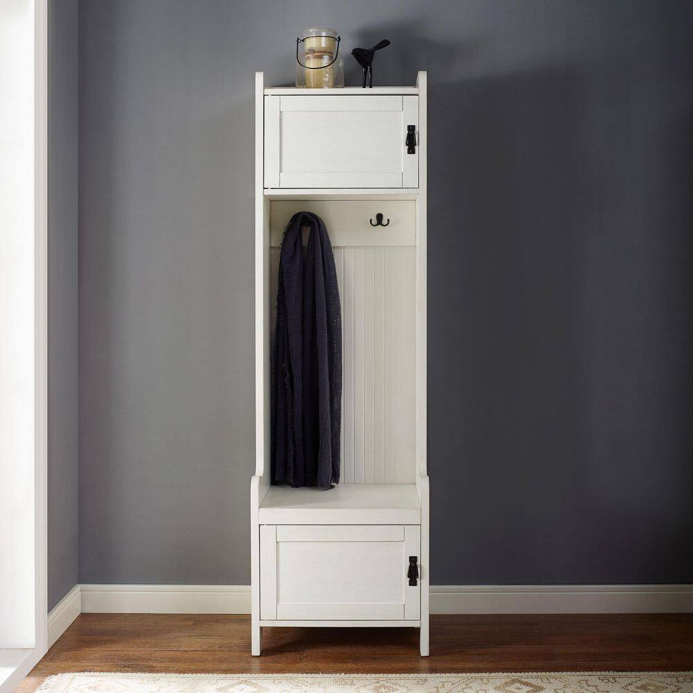 White Birch Hall Tree with Storage and Coat Rack