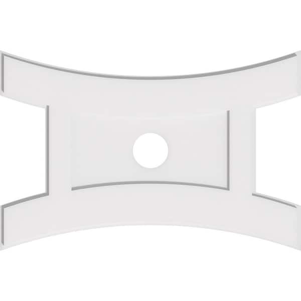 Ekena Millwork 34 in. W x 22-5/8 in. H x 4 in. ID x 1 in. P Haven Architectural Grade PVC Contemporary Ceiling Medallion